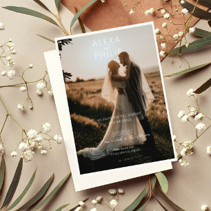 Convites Casamento de Fotografias Moderno Na moda Minimalis