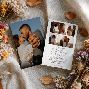 Convites Casamento de Fotografias Moderno Simples Elegante 