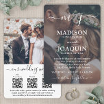 Convites Casamento de Fotografias Monograma All-In-One com<br><div class="desc">Convide a família e os amigos para uma comemoração de casamento simplesmente elegante com um convite para fotos multifuncional de na moda 2 com código QR RSVP. Com apenas um cartão, você pode convidar convidados de casamento para a sua próxima comemoração de dia especial, fornecer todas as informações importantes (como...</div>