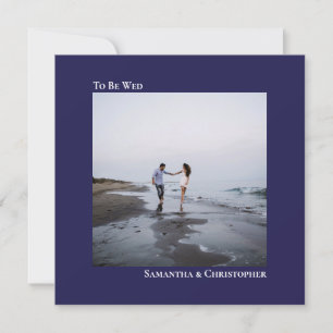 Convites Casamento de Fotografias na Praça Azul, Marinho Mi