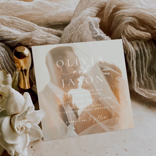 Convites Casamento de Fotografias na Praça Elegante Minimal (Criador carregado)