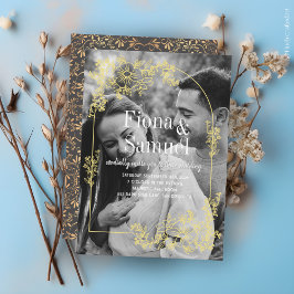 Convites Casamento de Fotografias Personalizadas de Ouro Br