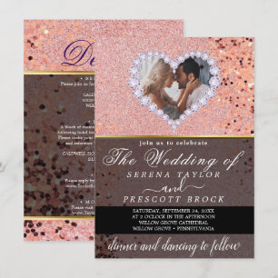 Convites Casamento de Fotografias Personalizadas do Coração