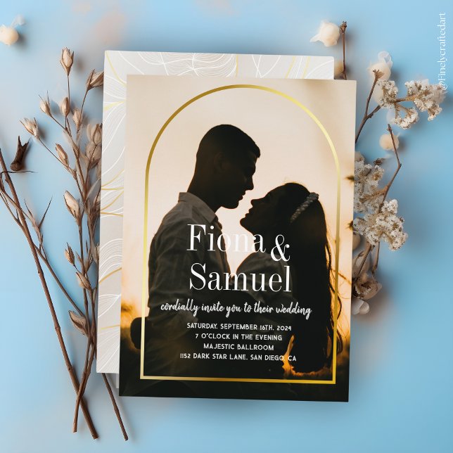 Convites Casamento de Fotografias Personalizadas do Ouro Su (Criador carregado)