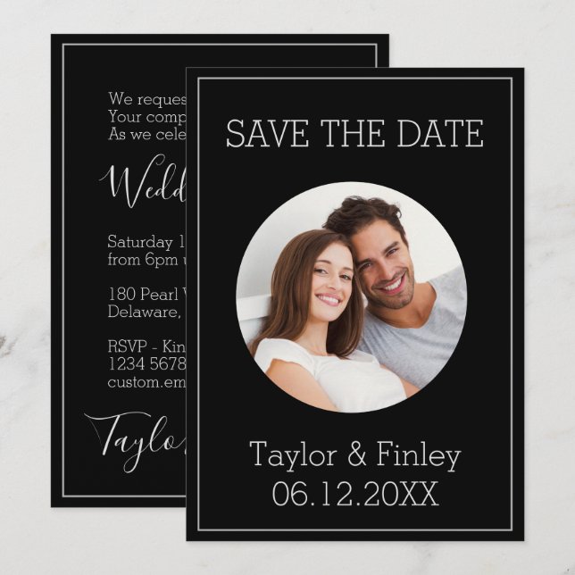 Convites Casamento de Fotografias Personalizadas e Mínimas  (Frente/Verso)