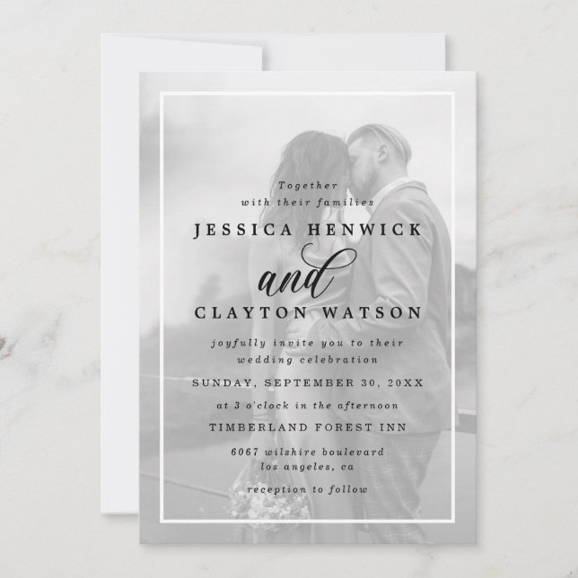 Convites Casamento de Fotografias Personalizadas Minimalist (Frente)