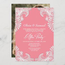 Convites Casamento de Fotografias Personalizadas Pink-Lace