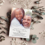 Convites Casamento de Fotografias Personalizado Elegante<br><div class="desc">Um convite para casamento de fotos com o texto do convite escrito sobre um gradiente branco na parte inferior da sua foto. Seus nomes e detalhes são separados por um divisor de ornamentados. Personalize com sua própria foto! A parte traseira apresenta um padrão clássico de azulejo.</div>