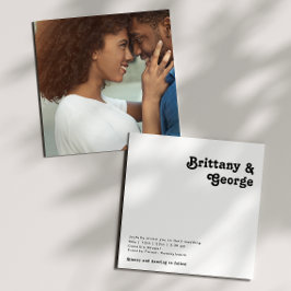 Convites Casamento de Fotografias Quadradas com Letra Moder