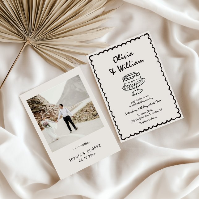 Convites Casamento de Fotografias Retroativas Únicas Desenh (Criador carregado)