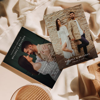 Convites Casamento de Fotografias Romântica Minimalista Tex