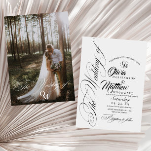 Convites Casamento de Fotografias Românticas de Script Pret