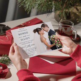 Convites Casamento de Fotografias Românticas Modernas Elega