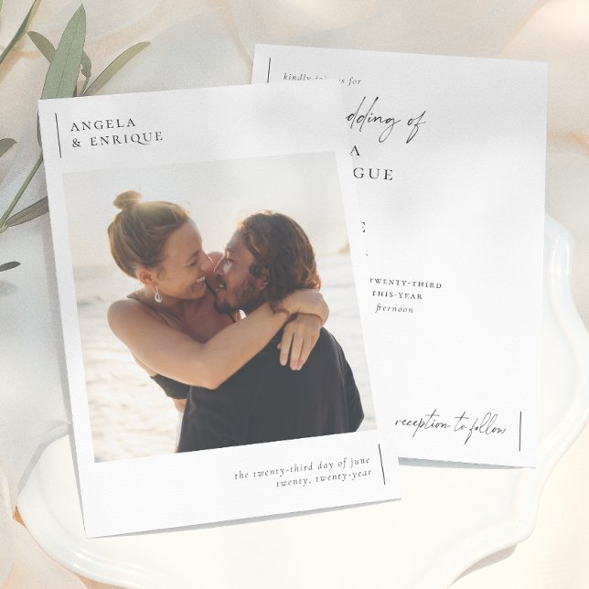 Convites Casamento de Fotografias Românticas Simples Modern (Criador carregado)