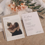 Convites Casamento de Fotografias Românticas Simples Modern<br><div class="desc">Capture a essência da sua história de amor com este design de convite de casamento, que é muito minimalista, com uma fotografia de noivado personalizada. A frente do cartão é um design guardado com os detalhes mais importantes, para que os convidados possam ser lembrados do grande dia de um relance....</div>