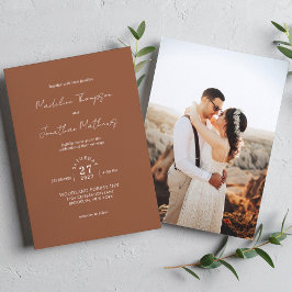 Convites Casamento de Fotografias Rustic Chic Plain Terraco