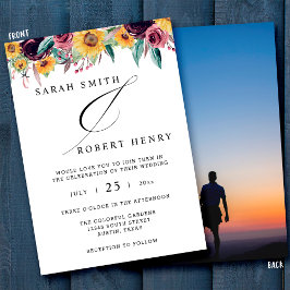 Convites Casamento de Fotografias Rustic Fall, Rosa de Gira