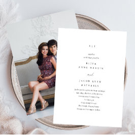 Convites Casamento de Fotografias Simples de Monograma Pret