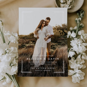 Convites Casamento de Fotografias Simples de Tipo Moderno D