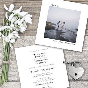 Convites Casamento de Fotografias Simples e Minimalista Mod