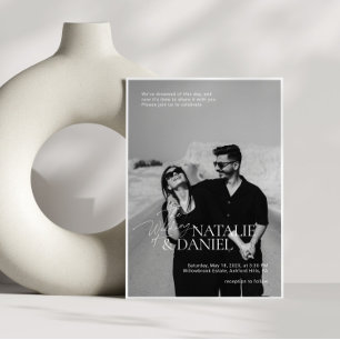 Convites Casamento de Fotografias Simples e Preto