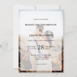 Convites Casamento de Fotografias Simples Elegante Minimali