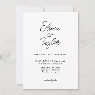 Convites Casamento de Fotografias Simples Preto e Branco