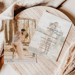 Convites Casamento de Fotografias Simples Preto e Branco