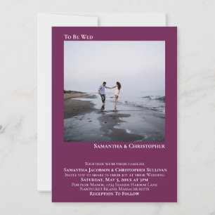 Convites Casamento de Fotografias Simples Roxo do Gabinete 