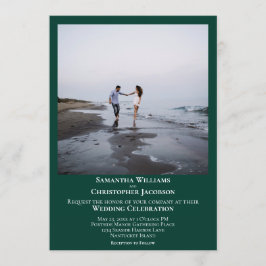 Convites Casamento de Fotografias Verdes Modernas e Simples