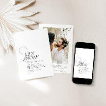 Casamento de Fotos Branco e Preto Moderno Minimali