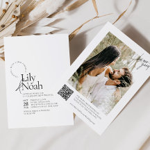 Casamento de Fotos Branco e Preto Moderno Minimali