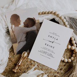 Convites Casamento de Fotos Casuais Boho Chic Black and Whi