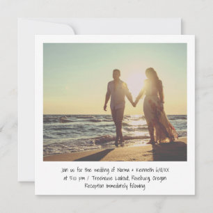 Convites Casamento de fotos casuais, preto e branco, minima