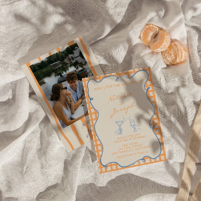 Convites Casamento de Fotos Coloridas Brancas Pintadas à Mã (Criador carregado)