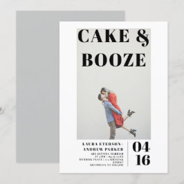 Convites Casamento de fotos com álcool e bebida minimalista