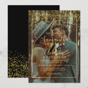 Convites Casamento de fotos com datilografia de confete em 