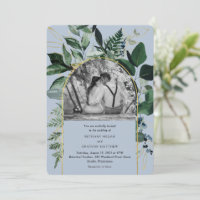 Casamento de fotos com Dusty Blue Modern Botanical