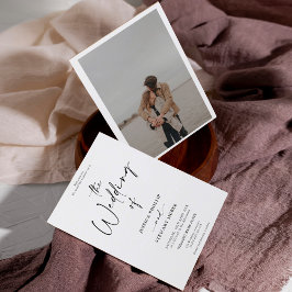 Convites Casamento de fotos da caligrafia branca-negra