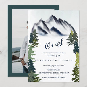 Convites Casamento de fotos da floresta russa de montanhas
