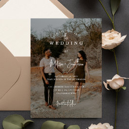Convites Casamento de fotos da Sobreposição de Script Minim