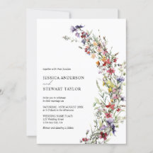 Casamento de Fotos de Flores Selvagens de Aquarela