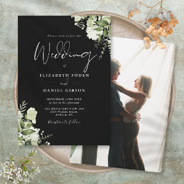 Convites Casamento de Fotos de Folhas de Verde Elegante Pre
