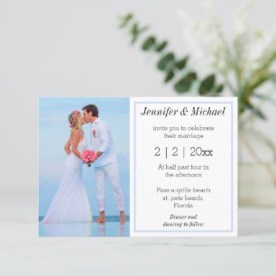 Convites casamento de fotos de letra na moda moderna