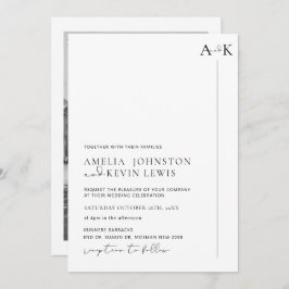 Convites Casamento de fotos de tipografia moderna e minimal