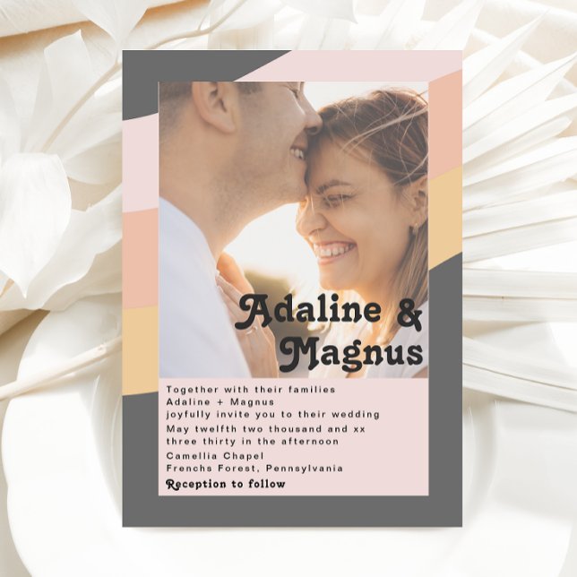 Convites Casamento de Fotos Desbotadas Escuras do Arco-Íris (Criador carregado)