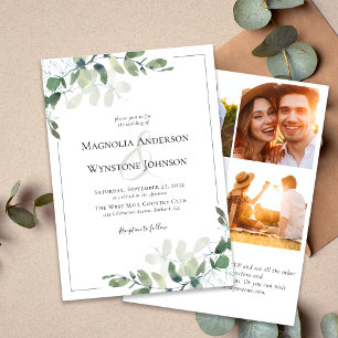 Convites Casamento de Fotos dos Eucalyptus Botanicals QR Co
