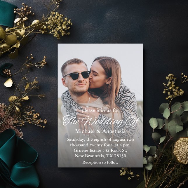 Convites casamento de fotos elegante e mínima (Criador carregado)