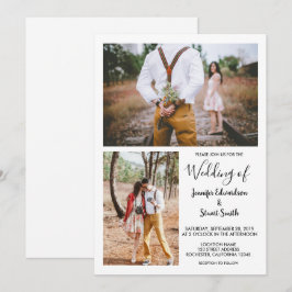 Convites Casamento de fotos elegante e rústico moderno
