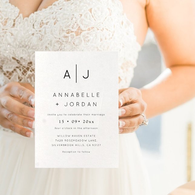 Convites Casamento de Fotos Elegante Moderno Minimalista (Minimalist Modern Elegant Photo Wedding Invitation)